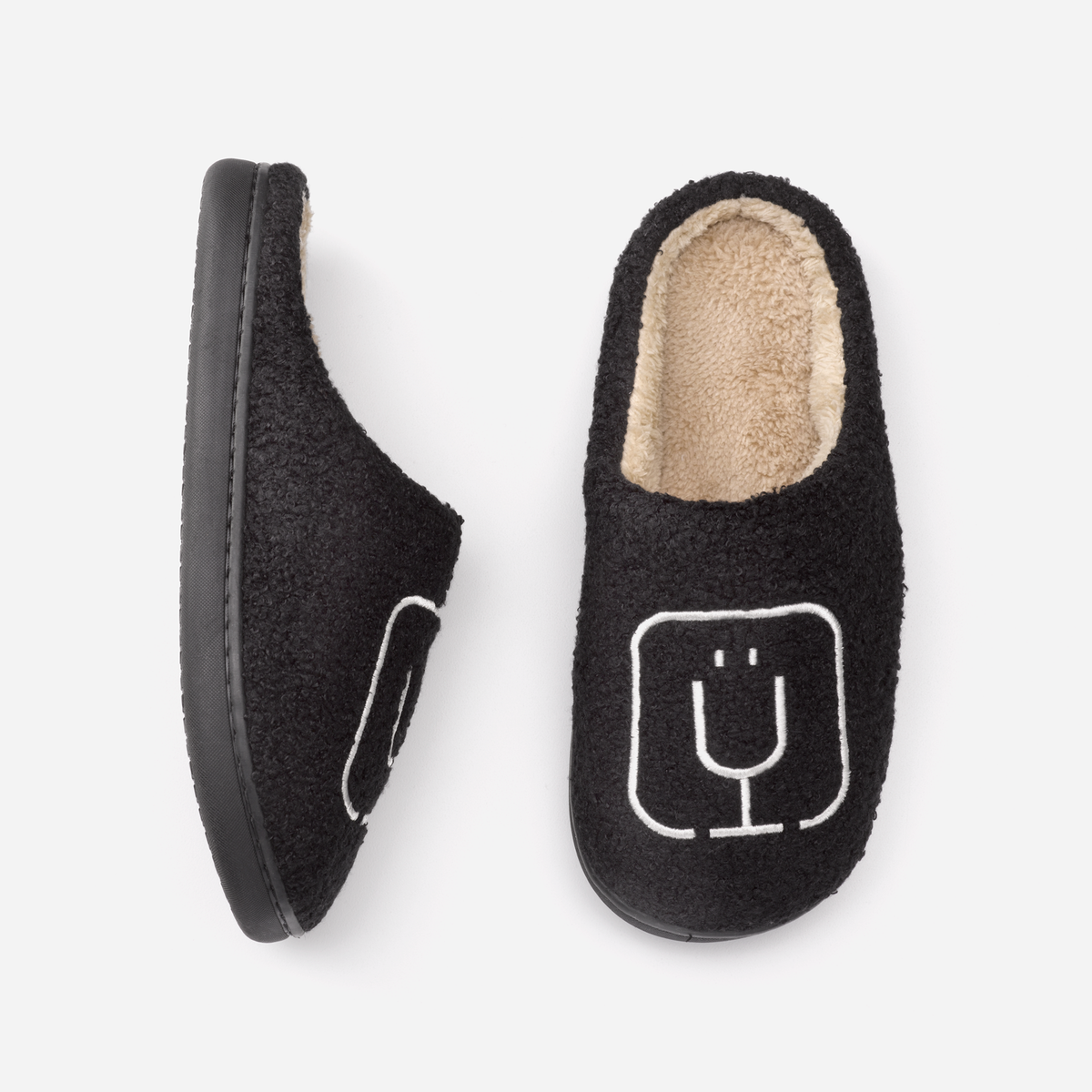 brumate-fuzzy-slippers-black-c6 apparel-slippers-above.png